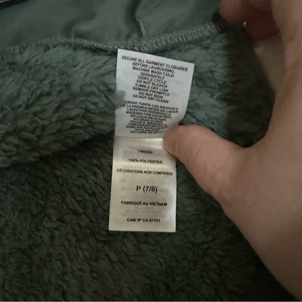 NWT Eddie Bauer Youth Plush Zip Up Green Hoodie Size Small - Picture 6 of 7